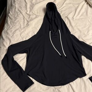 Constantly Varied Gear Cropped Black Hoodie with White Drawstrings